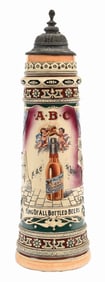 THE AMERICAN BREWING CO. ABC BOHEMIAN BEER LARGE GERMAN STEIN