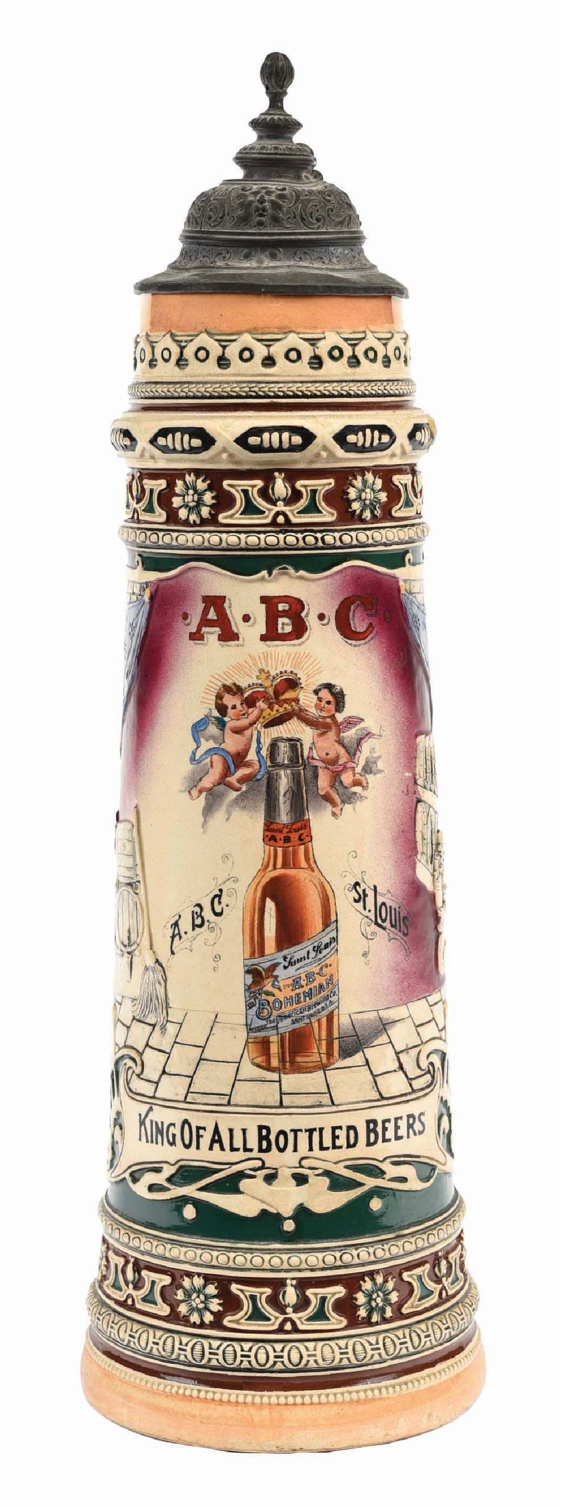 THE AMERICAN BREWING CO. ABC BOHEMIAN BEER LARGE GERMAN STEIN (1 of 7)