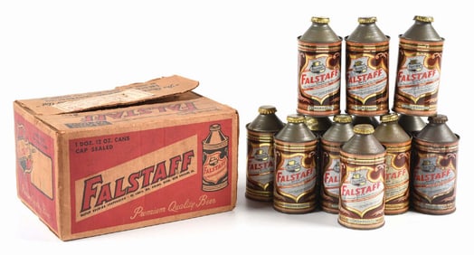 12-PACK CASE OF FALSTAFF CONE TOPS