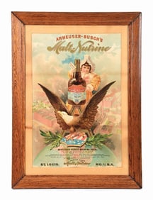 ANHEUSER BUSCH MALT NUTRINE PAPER LITHOGRAPH SIGN