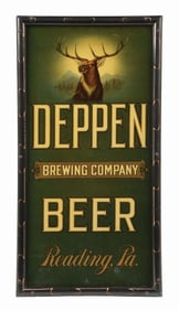 DEPPEN BREWING CO. REVERSE GLASS CORNER SIGN