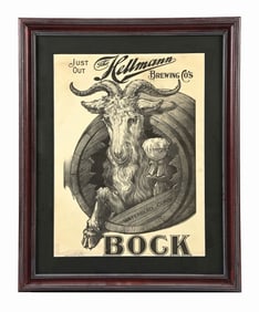 THE HELLMANN BREWING CO. BOCK BEER PAPER LITHOGRAPH