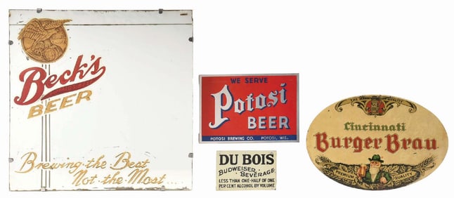 LOT OF 3: BEER ADVERTISING SIGNS
