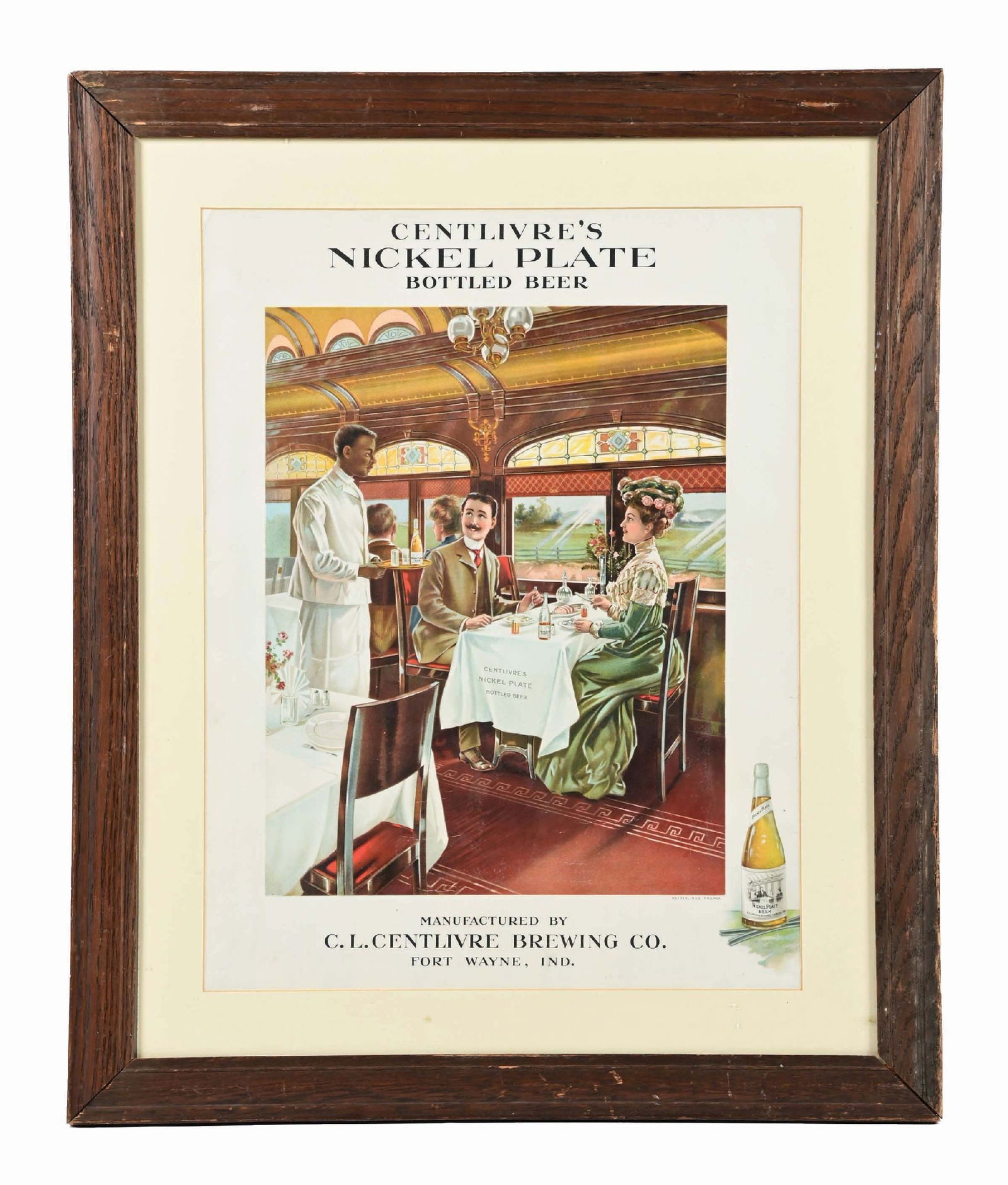 CENTLIVRE'S NICKEL PLATE BOTTLED BEER PAPER LITHOGRAPH (1 of 3)