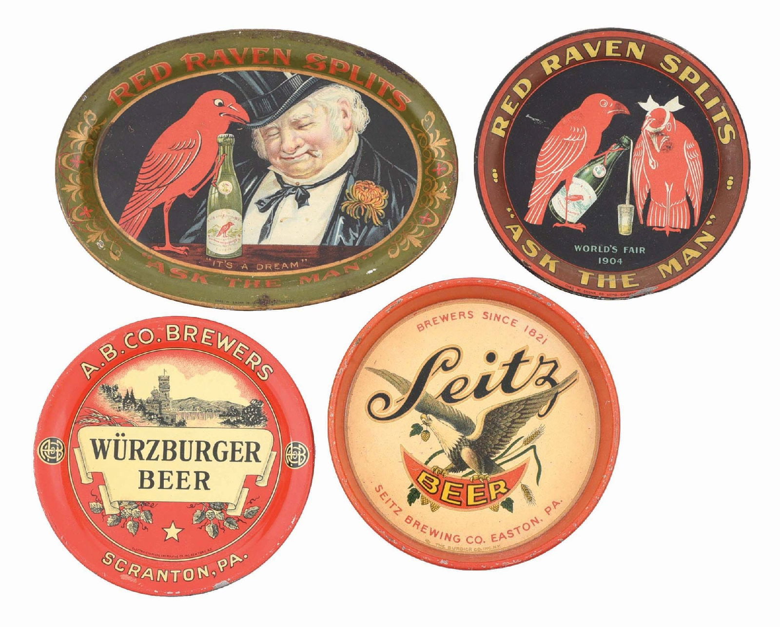 LOT OF 4: BREWERY & RED RAVEN TONIC TIP TRAYS (1 of 6)