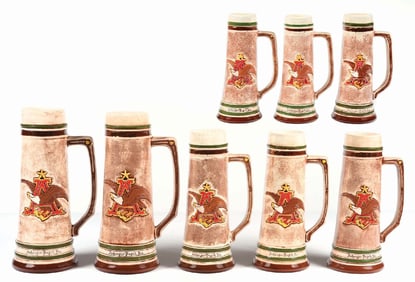 LOT OF 8: ANHEUSER-BUSCH COMPLETE SET OF SAFE WORK METHODS STEINS