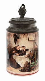 LEMP BREWING CO. STONEWARE PAINTED BEER STEIN