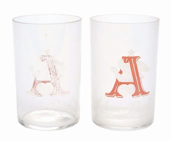 PAIR OF ANHEUSER-BUSCH ACID-ETCHED BEER GLASSES