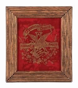 ANHEUSER-BUSCH HIGHEST AWARD REVERSE GLASS SIGN