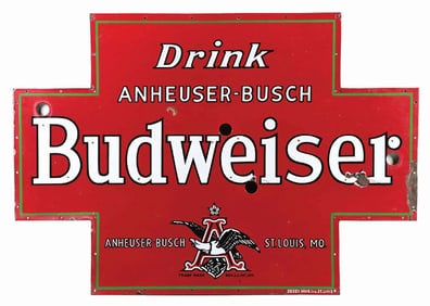 ANHEUSER-BUSCH BUDWEISER PORCELAIN SIGN