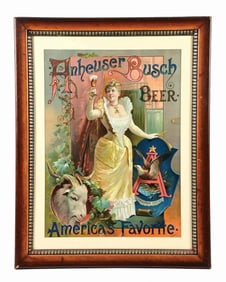 ANHEUSER-BUSCH BEER "AMERICA'S FAVORITE" PAPER LITHOGRAPH
