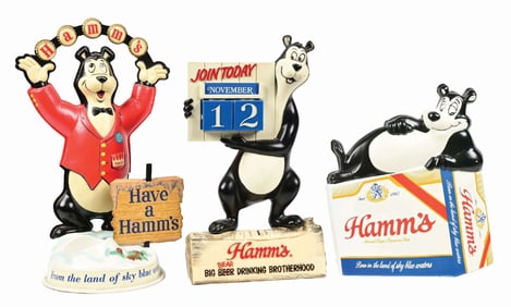 LOT OF 3: HAMM'S BEER PLASTIC SIGNS