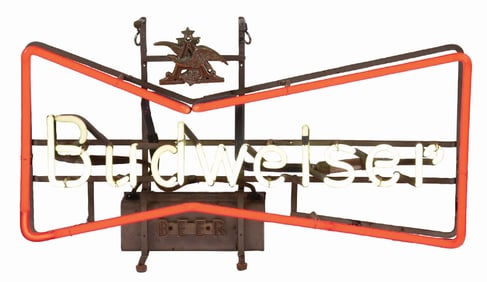 ANHEUSER-BUSCH BUDWEISER BEER BOWTIE NEON SIGN