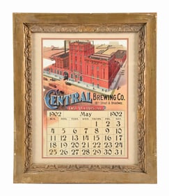 CENTRAL BREWING CO. 1902 LITHOGRAPH CALENDAR