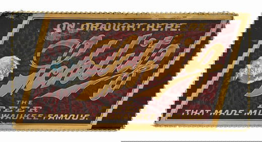 SCHLITZ BEER REVERSE GLASS HANGING SIGN