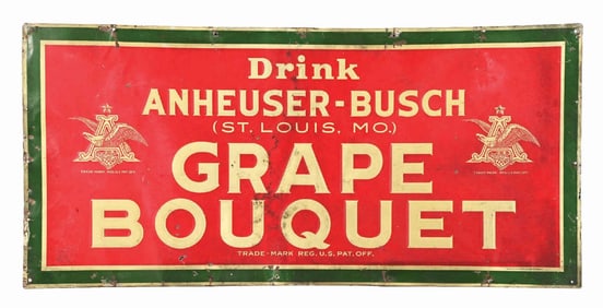 ANHEUSER-BUSCH GRAPE BOUQUET TIN OUTDOOR SIGN