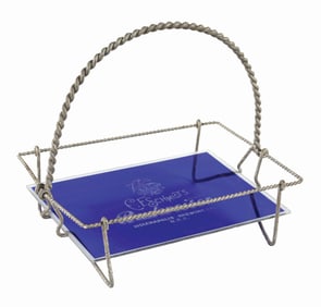 C. F. SCHMIDT'S BUDWEISER BEER REVERSE GLASS CARRYING TRAY