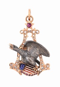 ANHEUSER BUSCH EAGLE LOGO NECKLACE FOB PENDANT