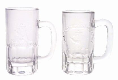 PAIR OF ANHEUSER-BUSCH A-EAGLE LOGO BEER STEINS