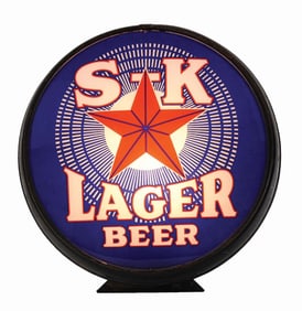 S-K LAGER BEER REVERSE GLASS LIGHT-UP SIGN