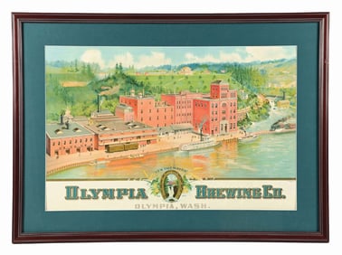 OLYMPIA BREWING CO. FACTORY SCENE LITHOGRAPH