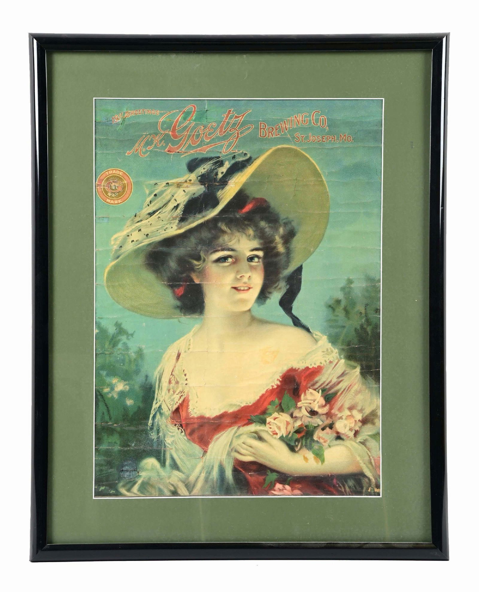 GOETZ BREWING CO. VICTORIAN CANVAS LITHOGRAPH (1 of 2)