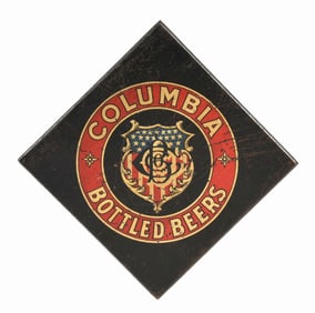 COLUMBIA BOTTLED BEERS WOODEN PLAQUE SIGN