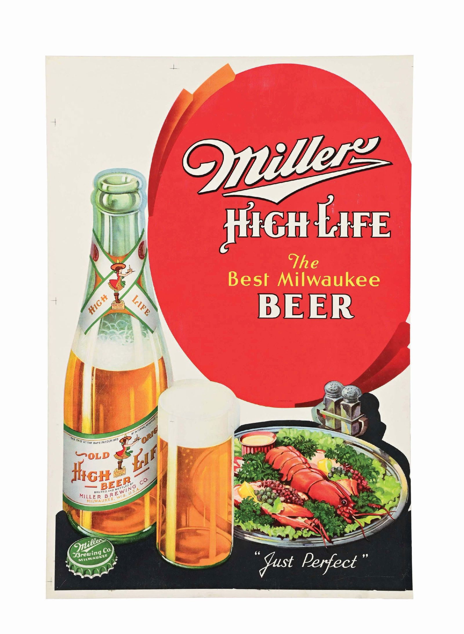 MILLER HIGH LIFE BEER LITHOGRAPH (1 of 2)