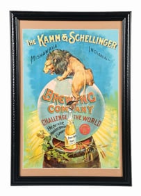 KAMM & SCHELLINGER BREWING CO. PAPER LITHOGRAPH SIGN