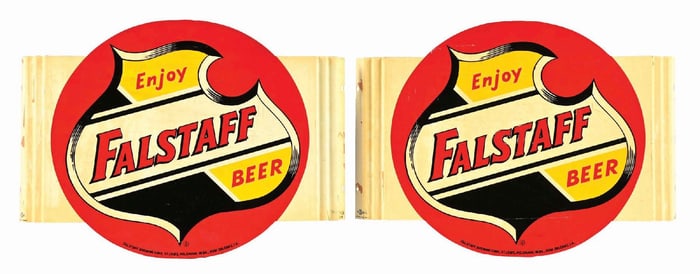 PAIR OF FALSTAFF BEER PAINTED METAL SIGNS