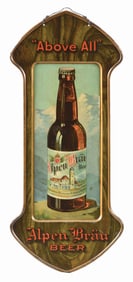 ALPEN BRAU BEER SELF FRAMED TIN LITHOGRAPH HANGING SIGN