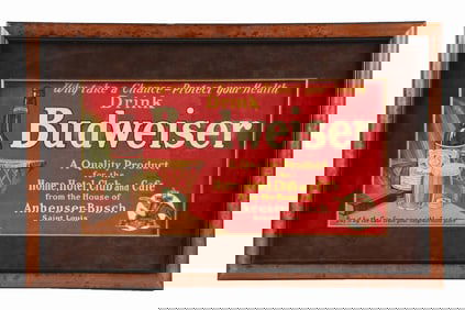 ANHEUSER-BUSCH BUDWEISER LITHOGRAPHED SIGN