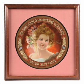 SEATTLE BREWING & MALTING CO. BEER TRAY LITHOGRAPH PRINTER'S PROOF