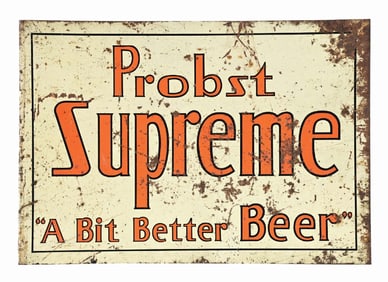 PROBST SUPREME BEER METAL FLANGE SIGN