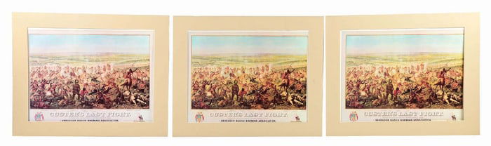 LOT OF 6: ANHEUSER-BUSCH CUSTER'S LAST FIGHT LITHOGRAPH SIGNS