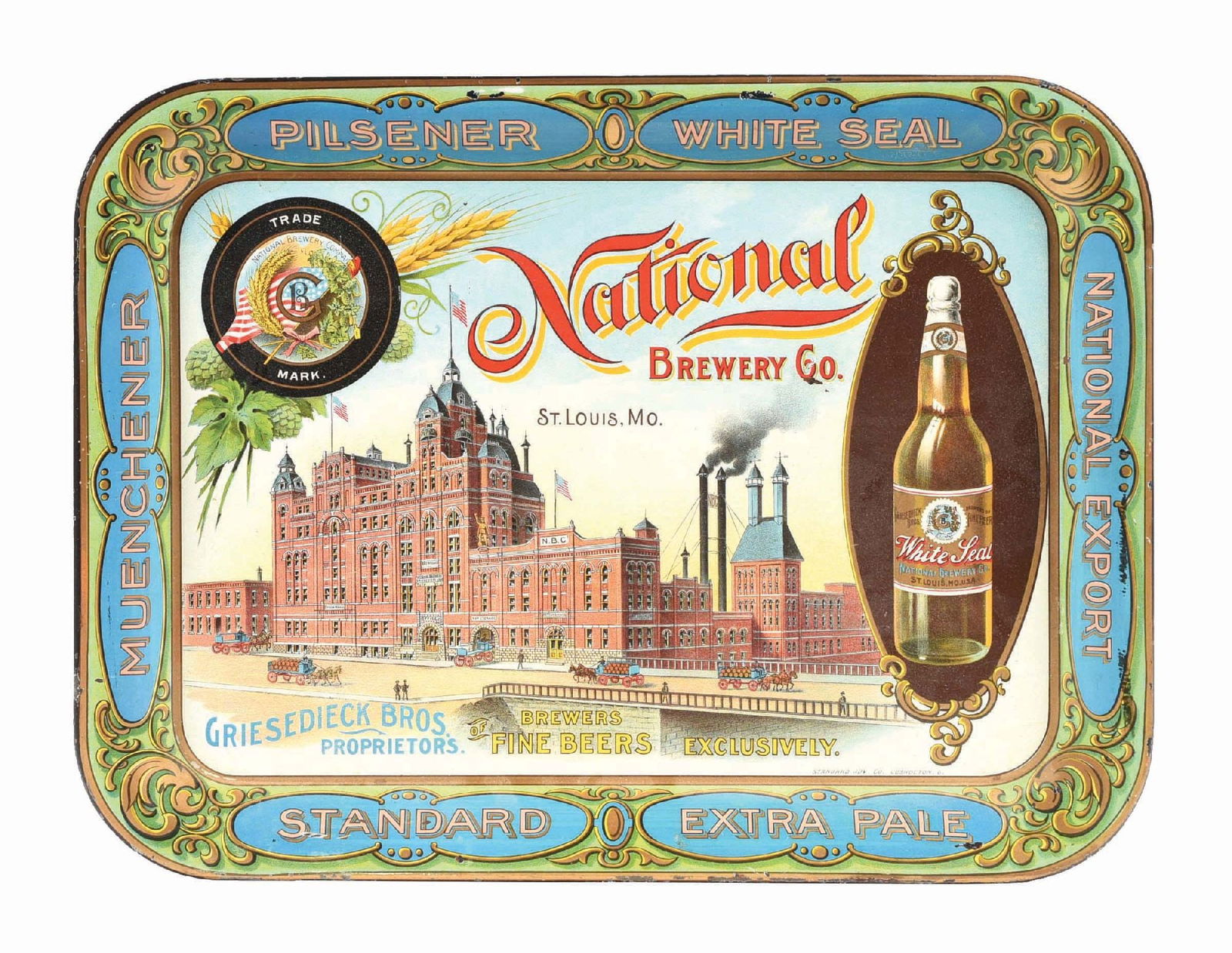 NATIONAL BREWERY CO. FACTORY SCENE TRAY, ST. LOUIS, MO. (1 of 4)