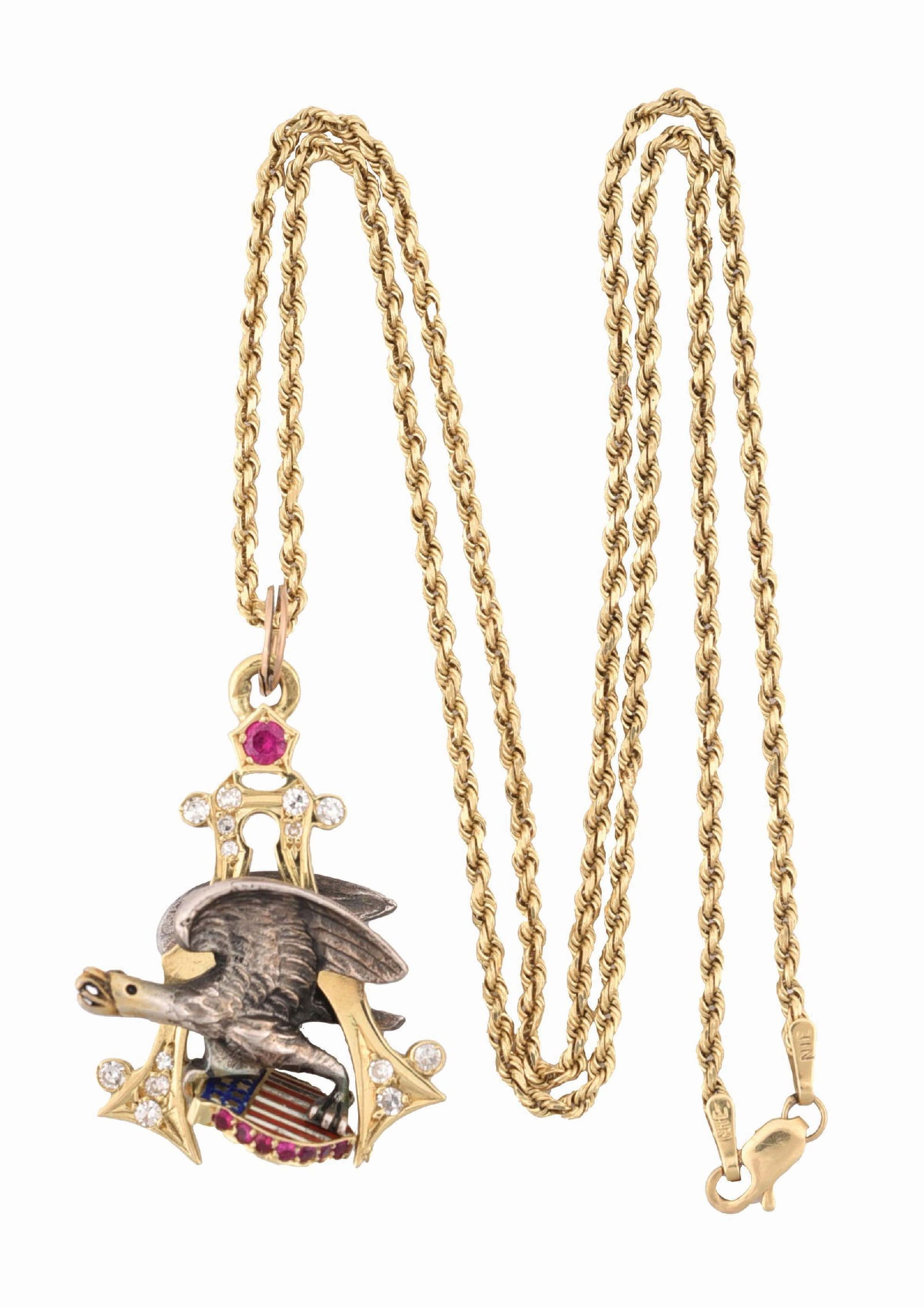 ANHEUSER-BUSCH EAGLE LOGO NECKLACE & PENDANT (1 of 5)