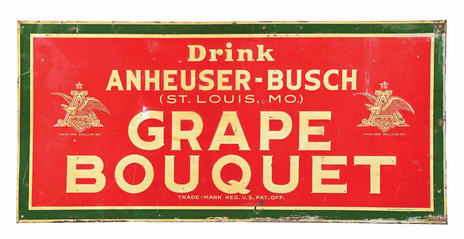 ANHEUSER-BUSCH GRAPE BOUQUET OUTDOOR TIN SIGN (1 of 3)