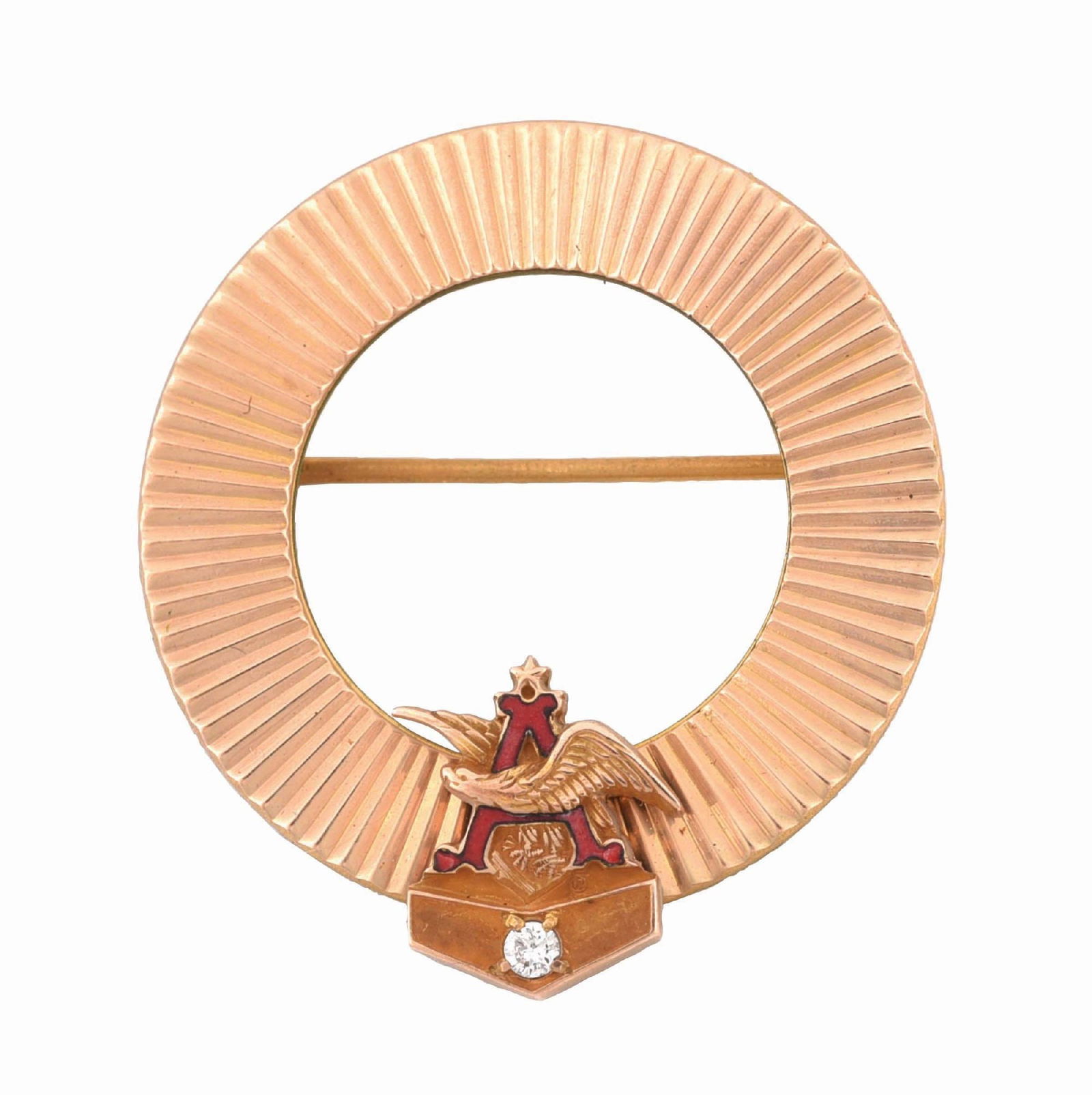 ANHEUSER-BUSCH GOLD PIN W/ DIAMOND (1 of 6)