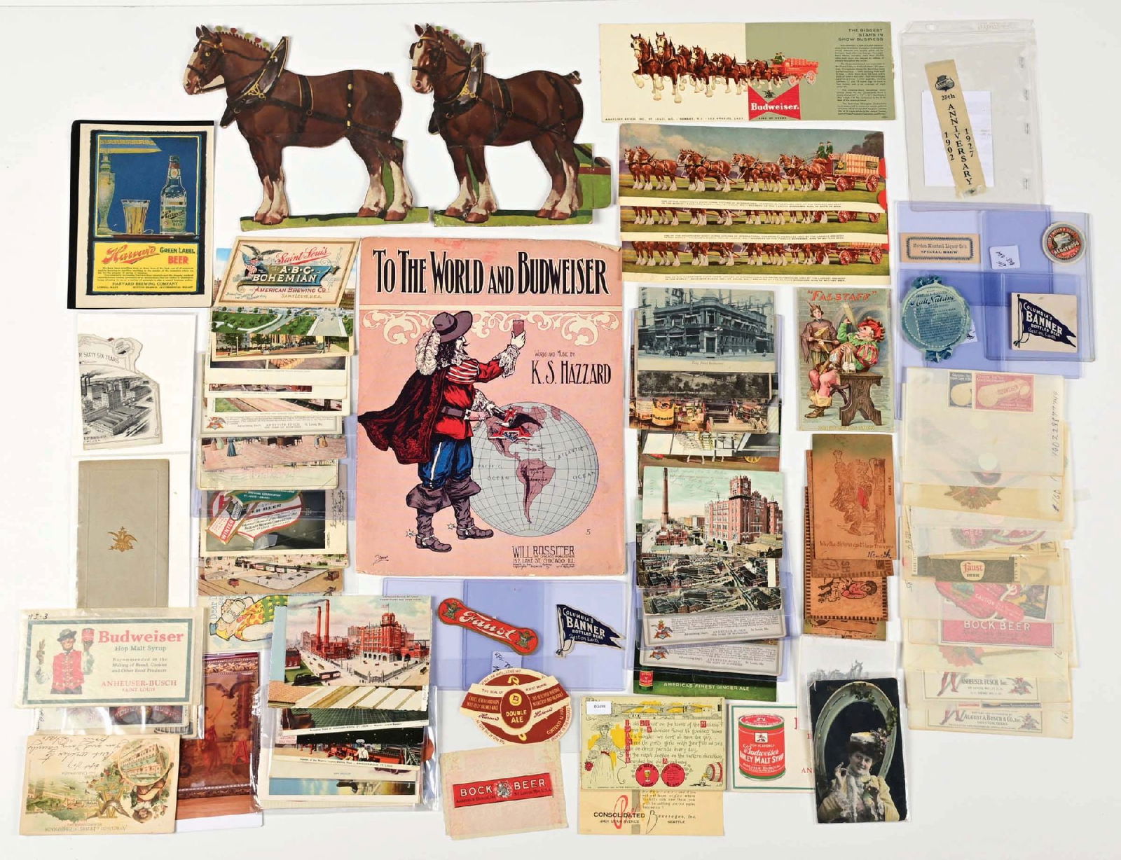 MISCELLANEOUS PAPER LOT W/ BEER LABELS & TRADE CARDS (1 of 1)