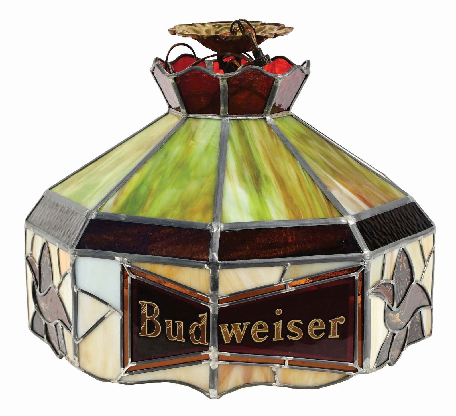 BUDWEISER PLASTIC STAINED GLASS CHANDELIER LAMP (1 of 4)