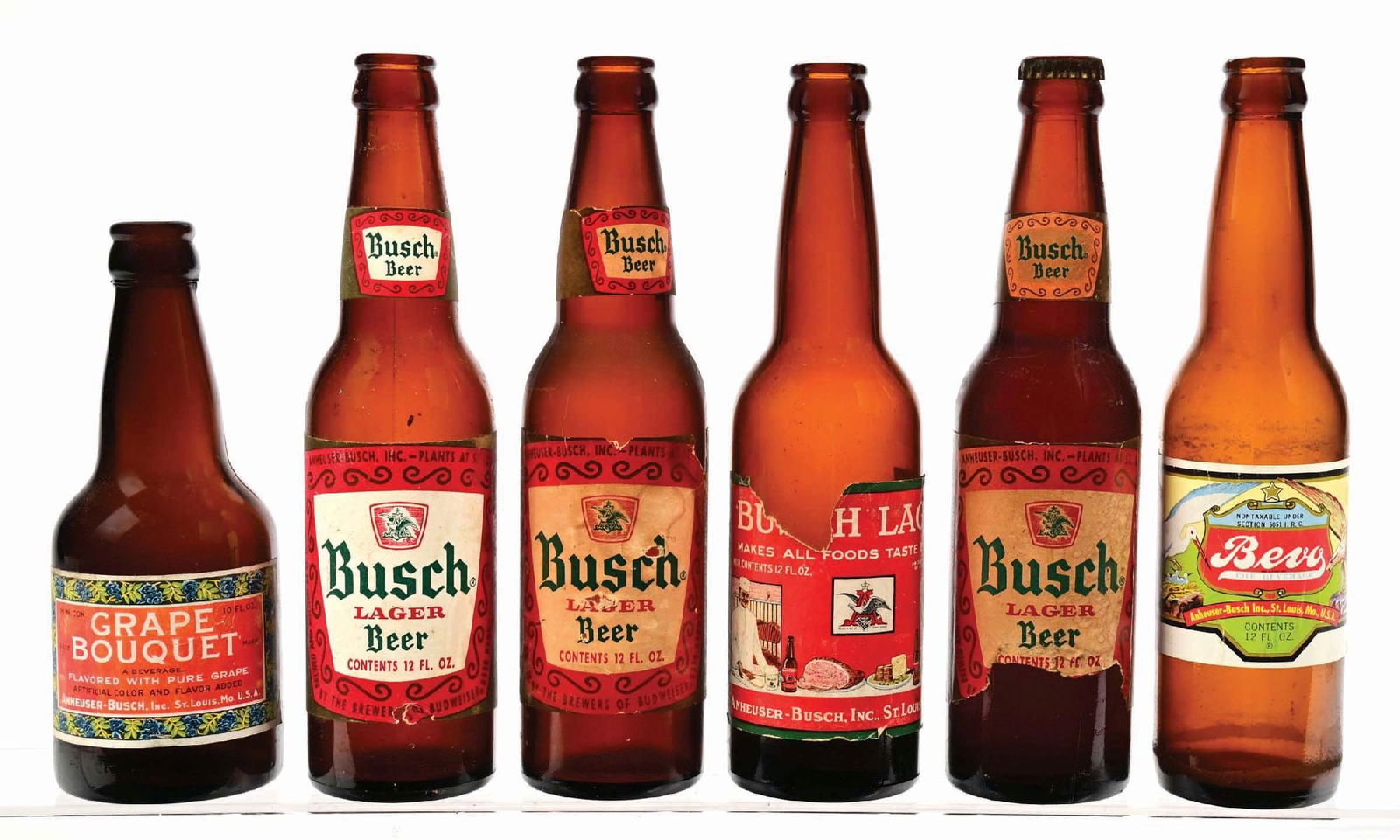 LOT OF 6: ANHEUSER-BUSCH BOTTLES (1 of 4)