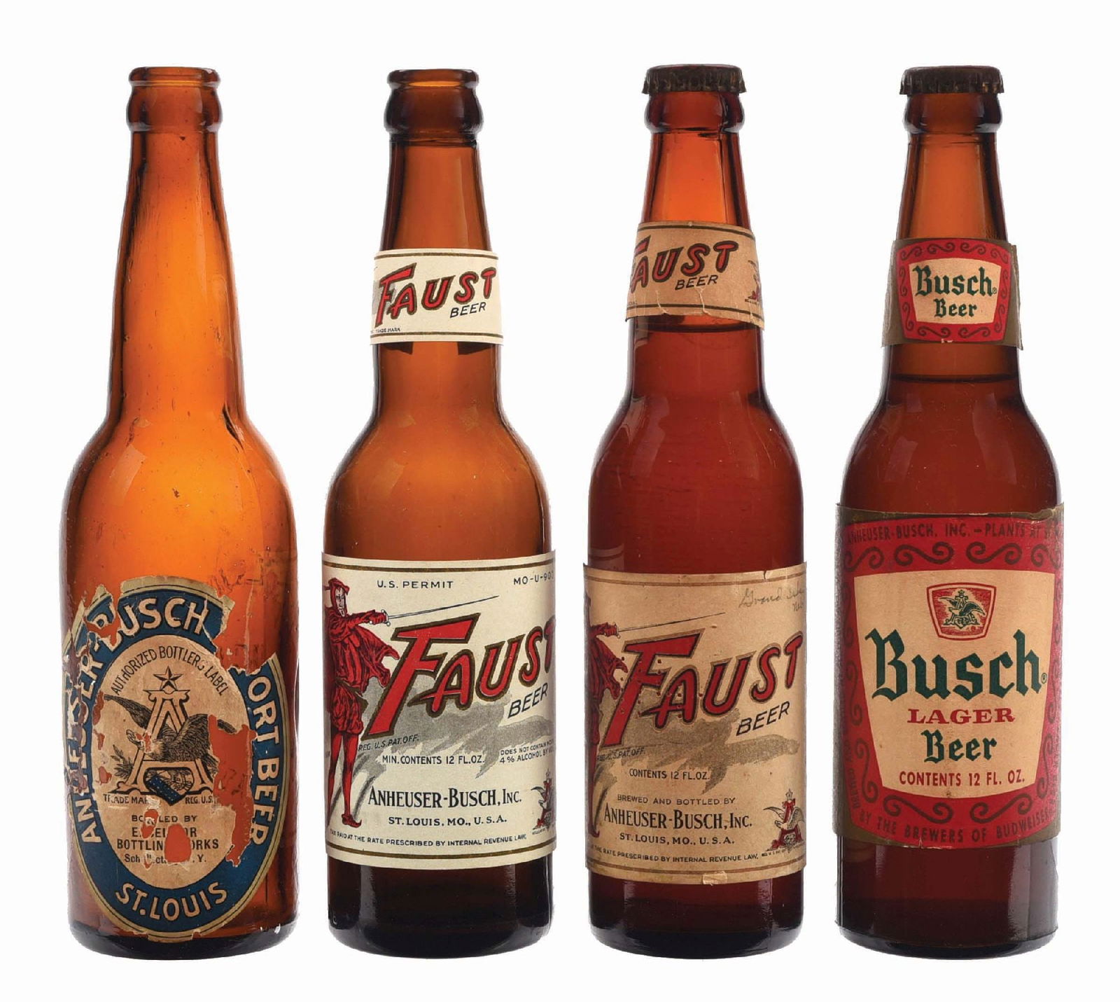 LOT OF 4: ANHEUSER-BUSCH LABELED BOTTLES (1 of 4)