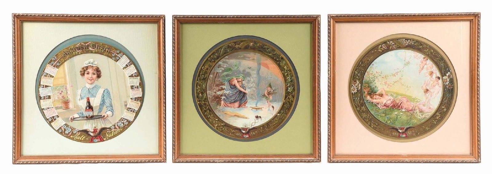 LOT OF 3: ANHEUSER-BUSCH CARDBOARD LITHOGRAPH SIGNS (1 of 5)