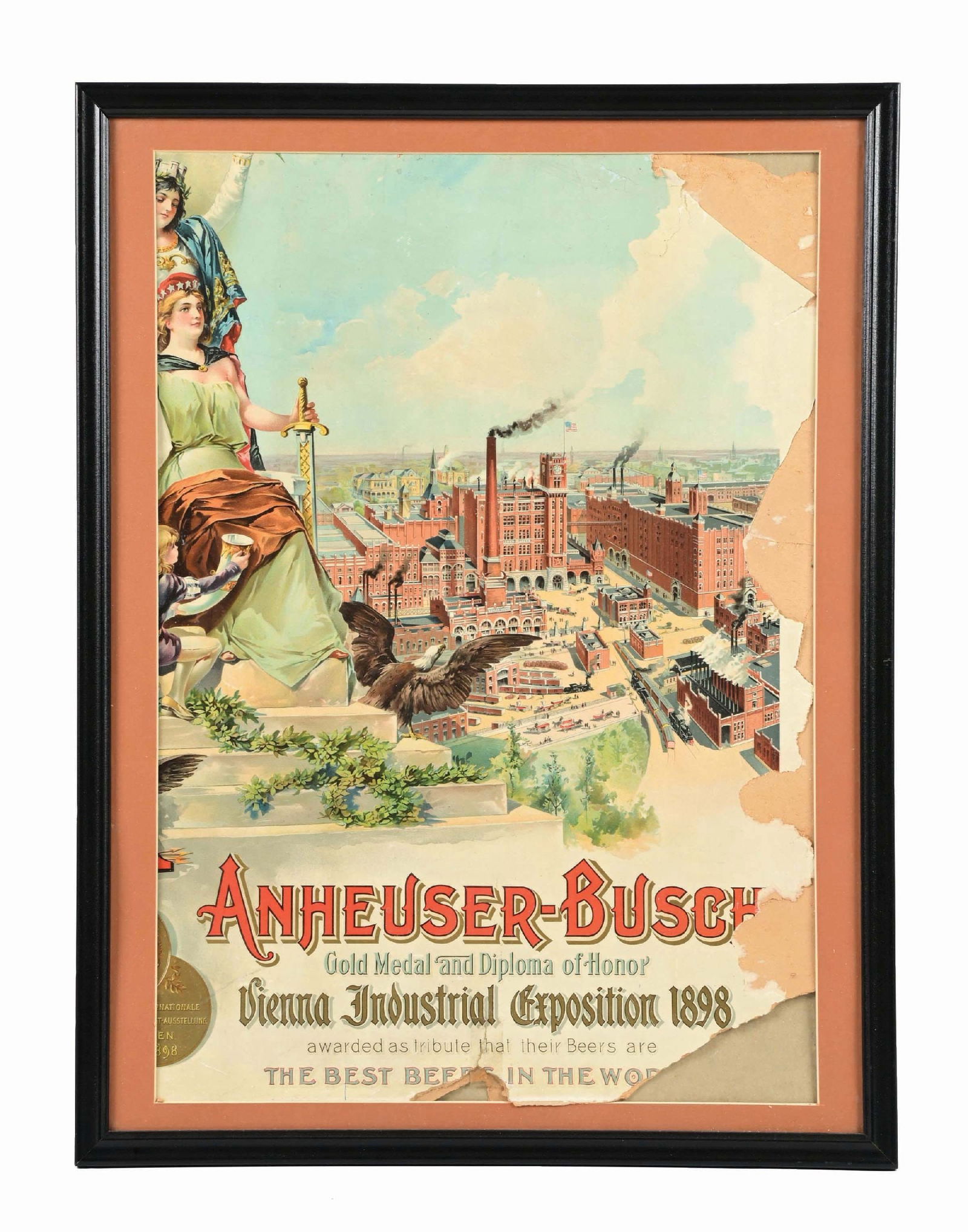 ANHEUSER-BUSCH VIENNA INDUSTRIAL EXPOSITION 1898 PAPER CARDBOARD LITHOGRAPH (1 of 2)