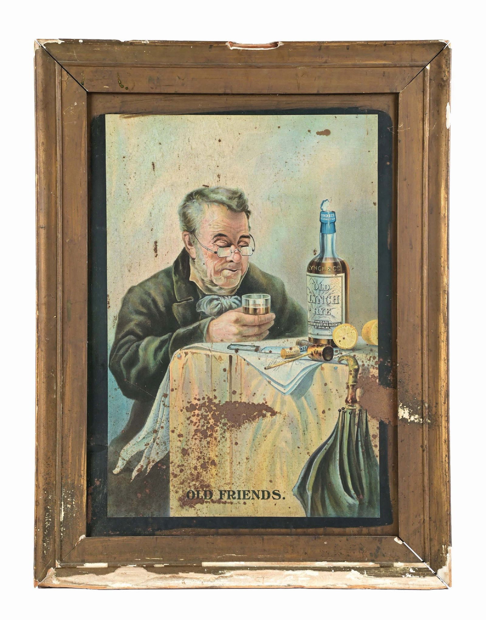 OLD LYNCH RYE TIN LITHOGRAPH SIGN (1 of 2)