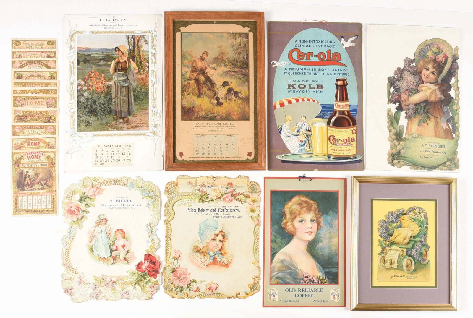 LOT OF 9: MISC. CALENDAR & GENERAL ADVERTISING (1 of 1)