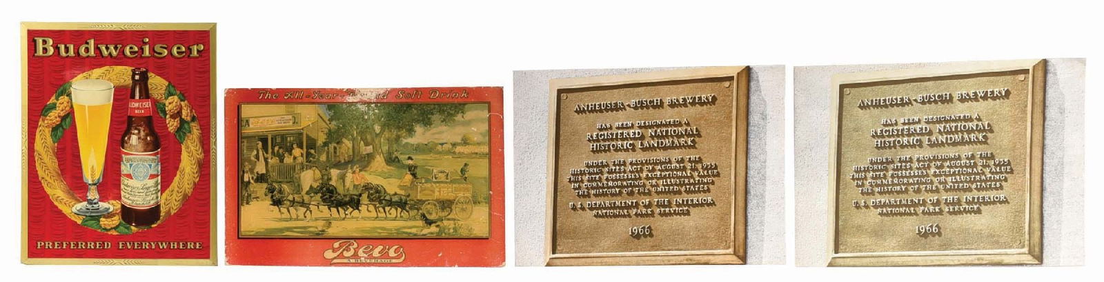 LOT OF 4: BUDWEISER SIGNS AND ARTWORK (1 of 2)