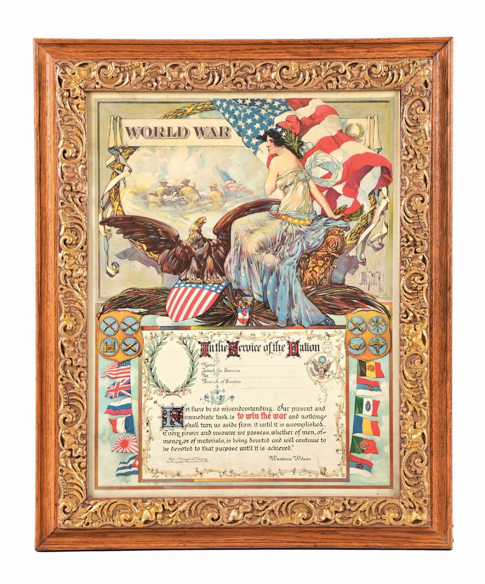 1917 IN THE SERVICE OF THE NATION LITHOGRAPH (1 of 2)