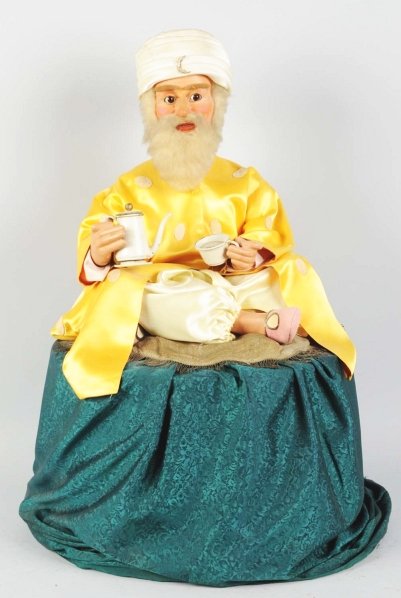 Hills Bros. Coffee Store Display Mechanical Man.: In its time, one of the great window displays. The mechanical lifts its arm to pour a real liquid coffee. He then brings the cup to his lips and drinks the brew. Eyes and head also are animated. All o